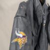 10-1054.jpg Minnesota Vikings NFL Faux Leather Moto Jacket Size Large Team Logos Zip Pockets
