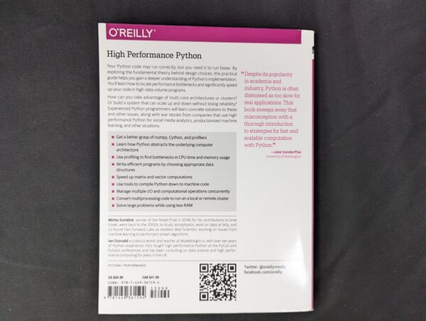 10-1069.jpg O'Reilly High Performance Python by Gorelick & Ozsvald Programming Book Good