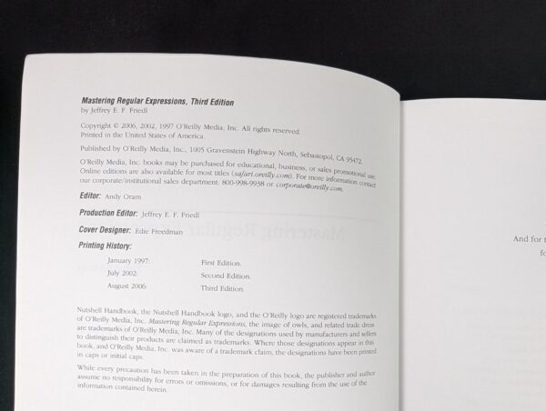 10-1084.jpg Mastering Regular Expressions by Jeffrey E.F. Friedl 3rd Edition O'Reilly Good