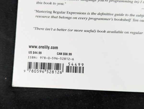 10-1090.jpg Mastering Regular Expressions by Jeffrey E.F. Friedl 3rd Edition O'Reilly Good