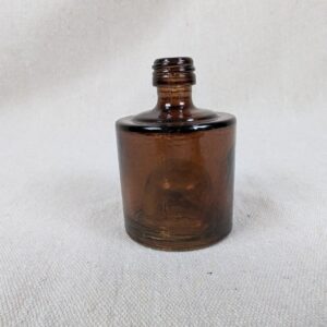 Vintage Amber Glass Apothecary Bottle 2.5 Inch Small Medicine Chemical Jar Good