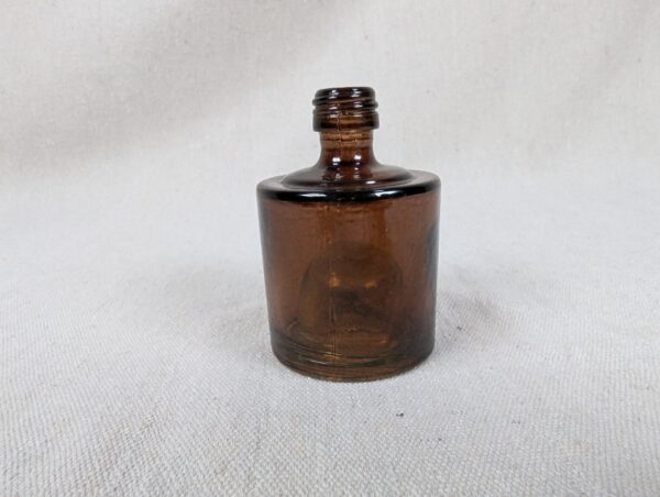 Vintage Amber Glass Apothecary Bottle 2.5 Inch Small Medicine Chemical Jar Good