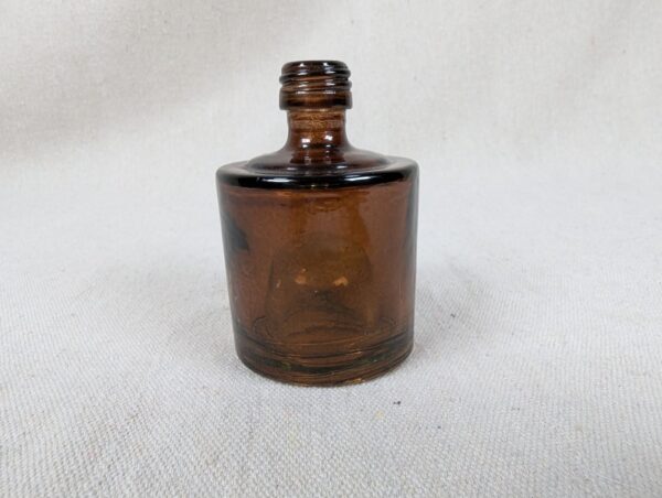 Vintage Amber Glass Apothecary Bottle 2.5 Inch Small Medicine Chemical Jar Good