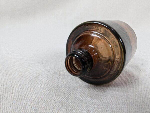 Vintage Amber Glass Apothecary Bottle 2.5 Inch Small Medicine Chemical Jar Good