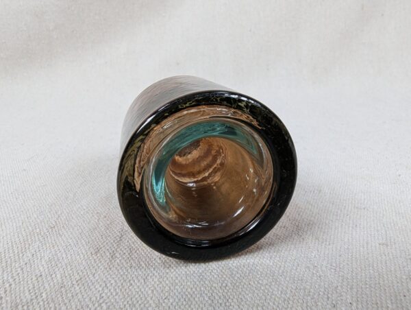 Vintage Amber Glass Apothecary Bottle 2.5 Inch Small Medicine Chemical Jar Good