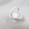 Vintage Miniature Porcelain Basket White Basket-Weave Rope-Twist Handle Decor