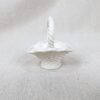 Vintage Miniature Porcelain Basket White Basket-Weave Rope-Twist Handle Decor