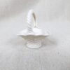 Vintage Miniature Porcelain Basket White Basket-Weave Rope-Twist Handle Decor