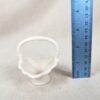 Vintage Miniature Porcelain Basket White Basket-Weave Rope-Twist Handle Decor