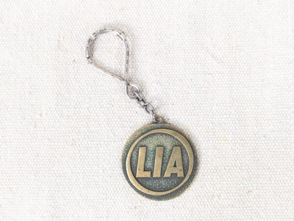 Vintage Lebanese International Airways LIA Brass Keychain DRAGO Paris Mid-Cen...