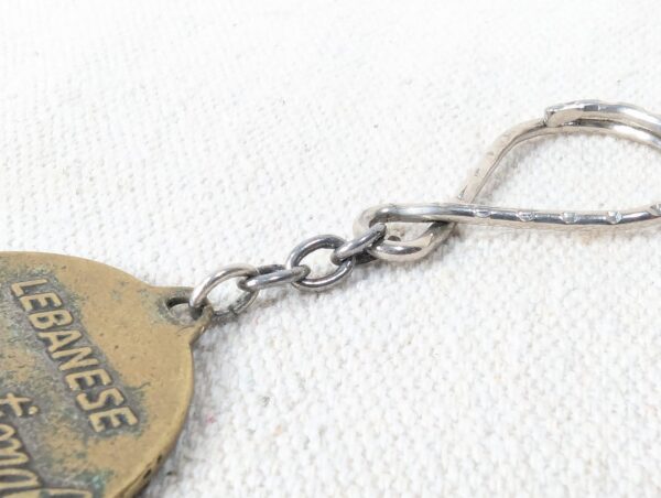 Vintage Lebanese International Airways LIA Brass Keychain DRAGO Paris Mid-Cen...