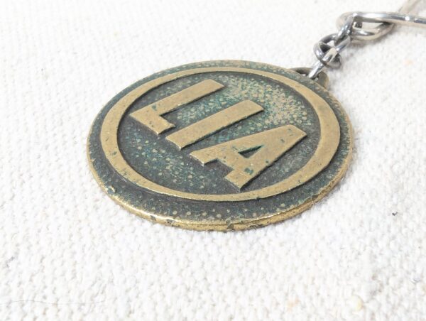 Vintage Lebanese International Airways LIA Brass Keychain DRAGO Paris Mid-Cen...