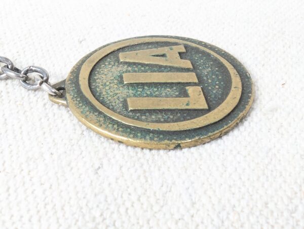 Vintage Lebanese International Airways LIA Brass Keychain DRAGO Paris Mid-Cen...