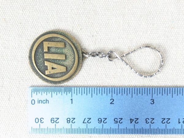 Vintage Lebanese International Airways LIA Brass Keychain DRAGO Paris Mid-Cen...