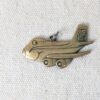 Vintage Transamerica Airlines Brass Airplane Charm Keychain Aviation Memorabilia