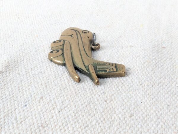 Vintage Transamerica Airlines Brass Airplane Charm Keychain Aviation Memorabilia