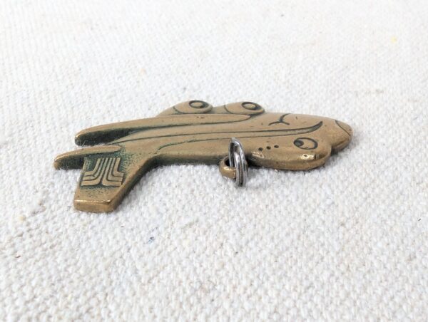 Vintage Transamerica Airlines Brass Airplane Charm Keychain Aviation Memorabilia