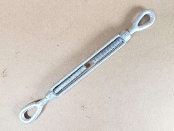Galvanized Steel Eye-and-Eye Turnbuckle 3/8" x 6" Directional Threading Hardware