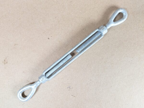 Galvanized Steel Eye-and-Eye Turnbuckle 3/8" x 6" Directional Threading Hardware