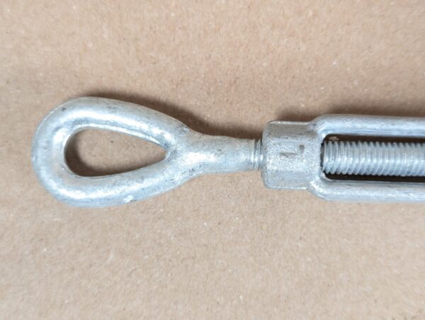 Galvanized Steel Eye-and-Eye Turnbuckle 3/8" x 6" Directional Threading Hardware