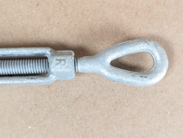 Galvanized Steel Eye-and-Eye Turnbuckle 3/8" x 6" Directional Threading Hardware