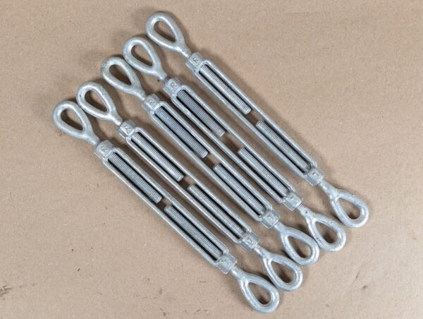 Galvanized Steel Eye-and-Eye Turnbuckle 3/8" x 6" Directional Threading Hardware