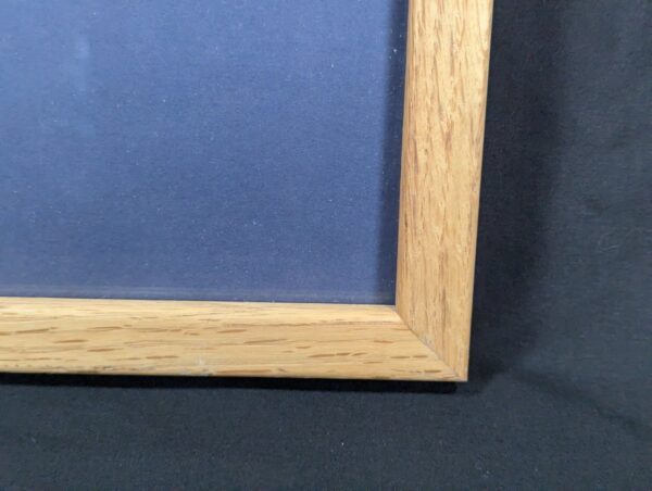 10-1191.jpg Framed Color Photograph Peruvian Girl Blue Plaid Dress 14x17 Oak Style Frame