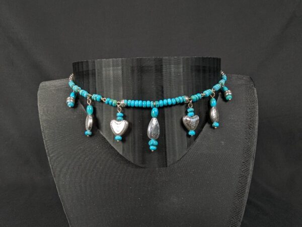 Hopi Dreams Southwestern Style Fashion Charm Necklace Turquoise Color Silver