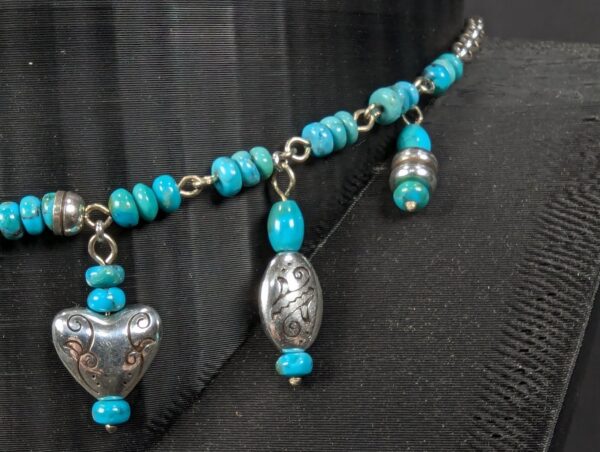Hopi Dreams Southwestern Style Fashion Charm Necklace Turquoise Color Silver