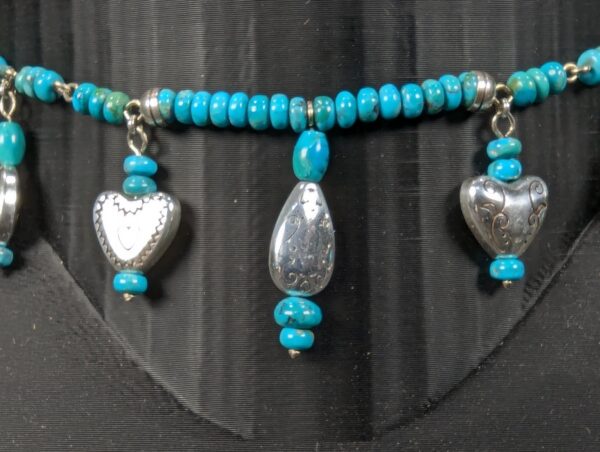 Hopi Dreams Southwestern Style Fashion Charm Necklace Turquoise Color Silver