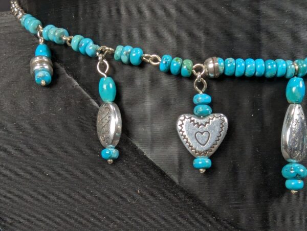 Hopi Dreams Southwestern Style Fashion Charm Necklace Turquoise Color Silver