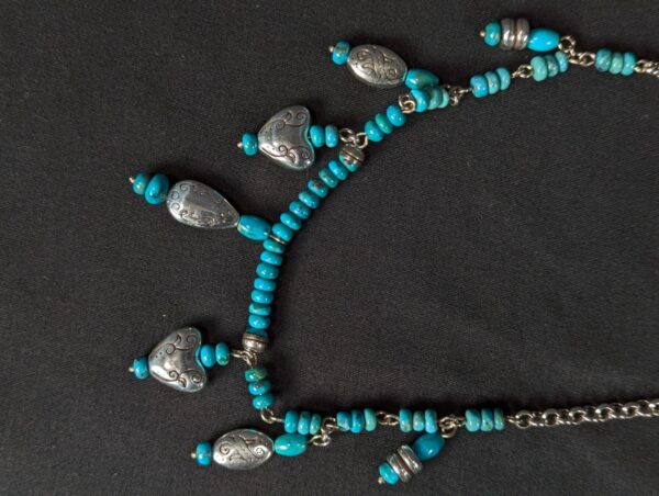 Hopi Dreams Southwestern Style Fashion Charm Necklace Turquoise Color Silver