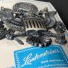 Vintage US Army Officer Cap Insignia Lauterstein's Great Seal Silver Tone NOS...