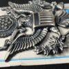 Vintage US Army Officer Cap Insignia Lauterstein's Great Seal Silver Tone NOS...