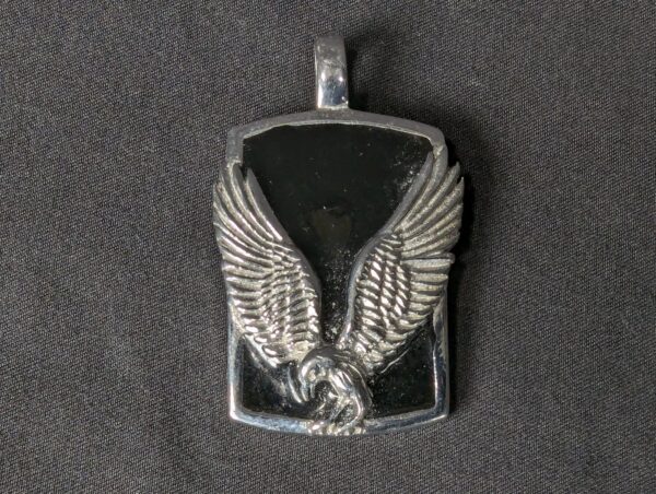 English Laundry Stainless Steel Pendant Eagle Design Black Background Jewelry...