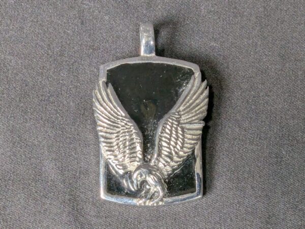 English Laundry Stainless Steel Pendant Eagle Design Black Background Jewelry...