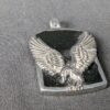 English Laundry Stainless Steel Pendant Eagle Design Black Background Jewelry...