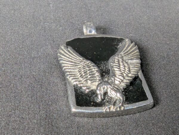 English Laundry Stainless Steel Pendant Eagle Design Black Background Jewelry...