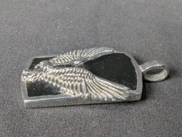 English Laundry Stainless Steel Pendant Eagle Design Black Background Jewelry...