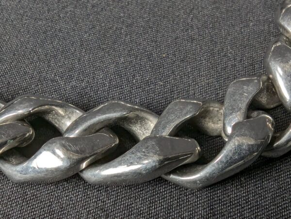 Heavy Duty Curb Link Chain Bracelet Ornate Triangular Box Clasp Stainless Steel