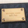 Michael Kors Signature Logo Zip-Around Wristlet Black Monogram Gold-Tone Hard...