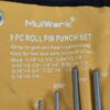MulWark 9-Piece Roll Pin Punch Set with Canvas Storage Roll Heat-Treated Steel