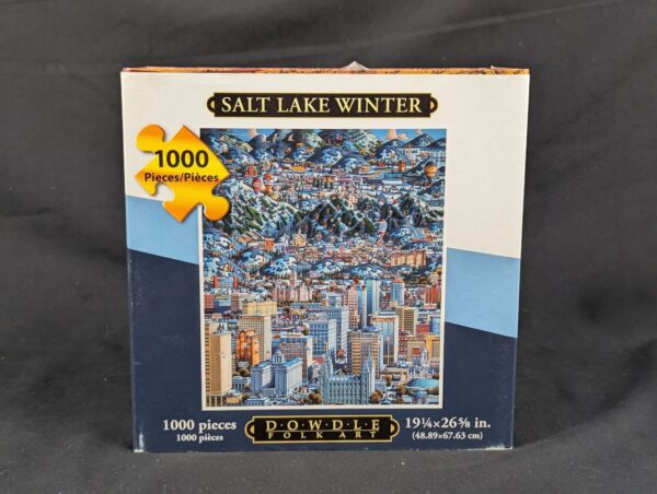 Dowdle Folk Art Salt Lake Winter Scene 1000 Piece Jigsaw Puzzle (27" x 20")
