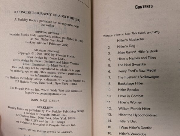 A Concise Biography of Adolf Hitler by Thomas Fuchs Paperback 2000