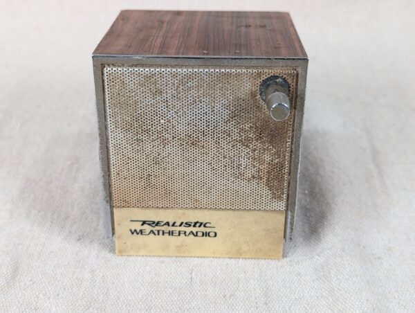 Vintage Realistic Weatheradio Model 12-181B Faux Rosewood Grain Cube Radio Ta...
