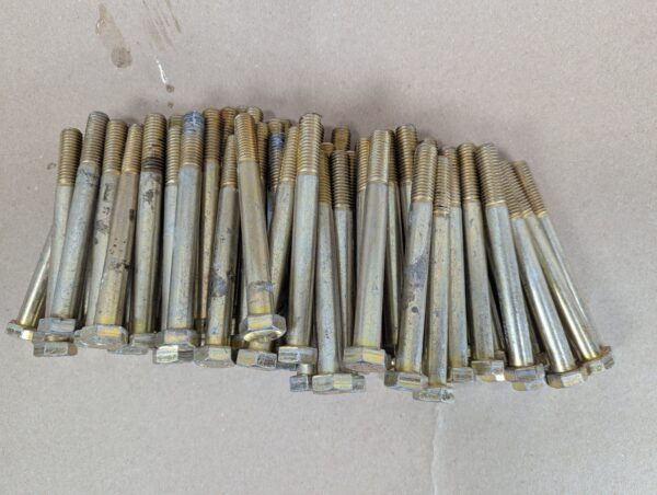Lot of 72 Grade 8 High-Strength Steel Hex Head Bolts 1/2in x 5-1/4in Yellow Zinc