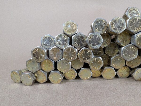 Lot of 72 Grade 8 High-Strength Steel Hex Head Bolts 1/2in x 5-1/4in Yellow Zinc