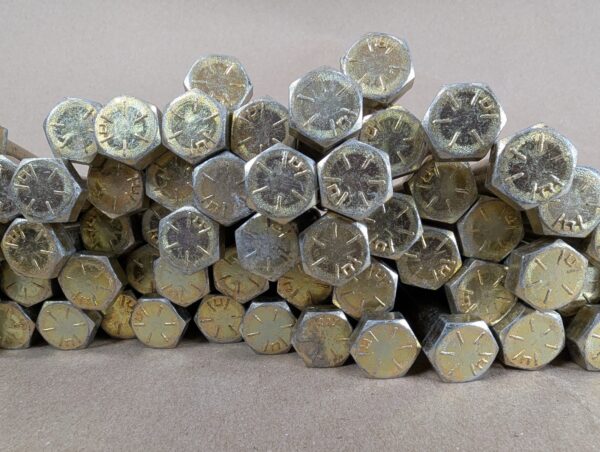 Lot of 72 Grade 8 High-Strength Steel Hex Head Bolts 1/2in x 5-1/4in Yellow Zinc