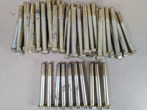 Lot of 72 Grade 8 High-Strength Steel Hex Head Bolts 1/2in x 5-1/4in Yellow Zinc