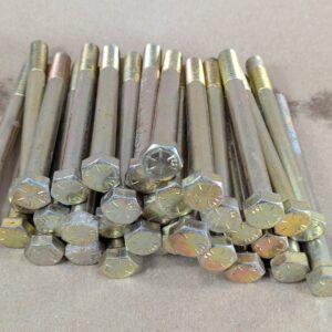 Grade 8 Yellow Zinc-Plated Hex Head Bolts 5-1/2 Inch Length Lot of 33 Hardware